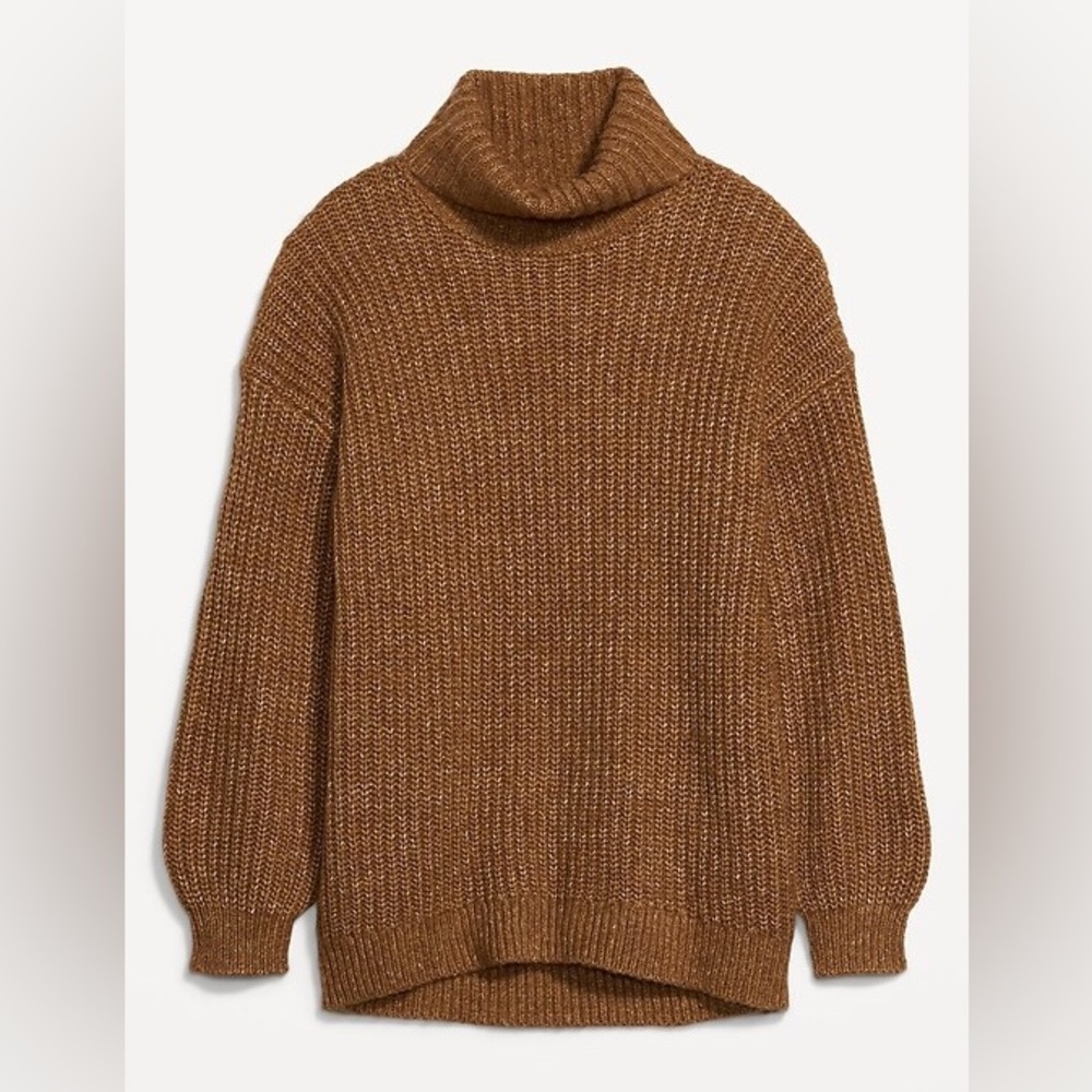 ⭐️NWT⭐️ old navy Marled Shaker-Stitch Tunic-Length Turtleneck Sweater